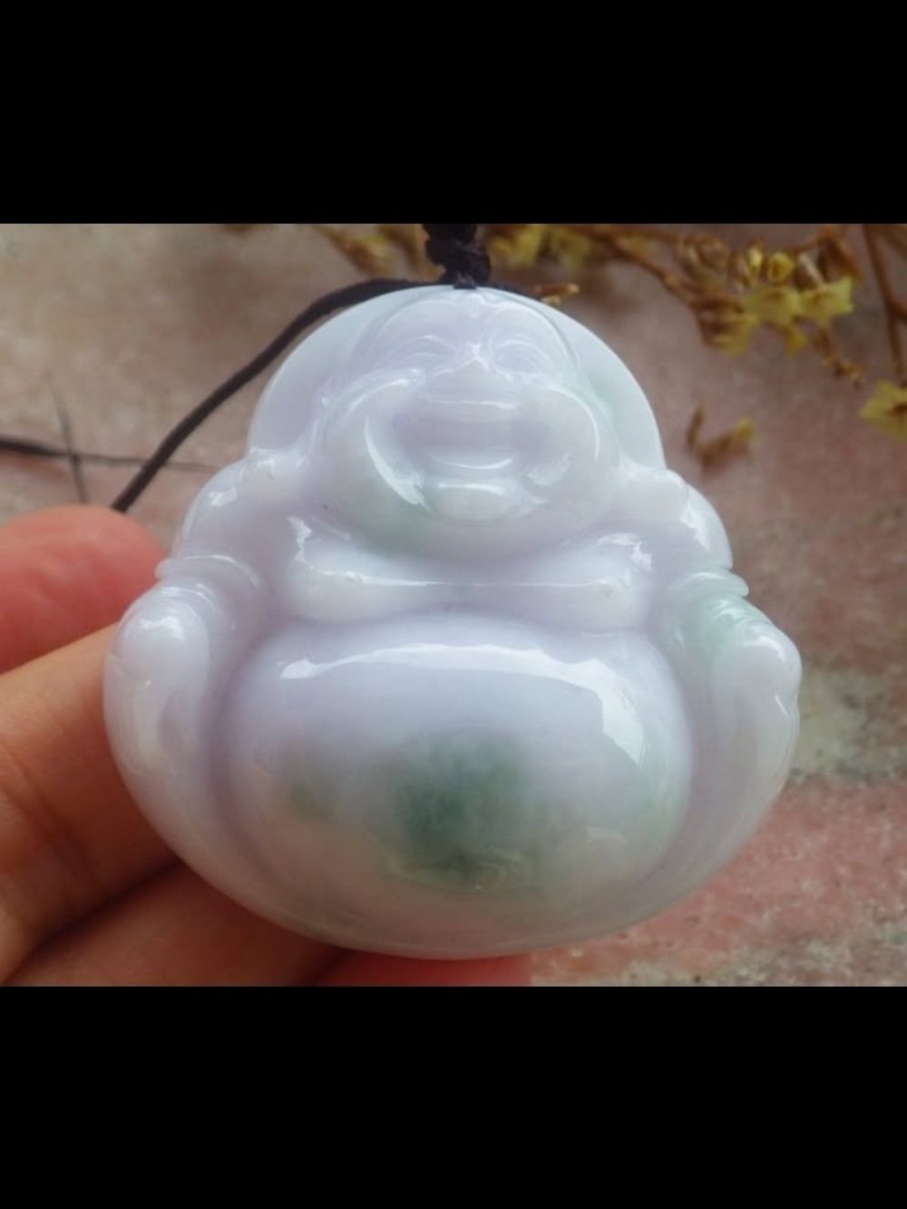 Lavender green buddha Certificate Jadeite Jade luck Laughing Buddha pendant god